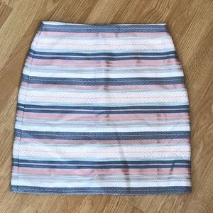 LOFT Pastel Aztec Pencil Striped Mini Skirt NWT